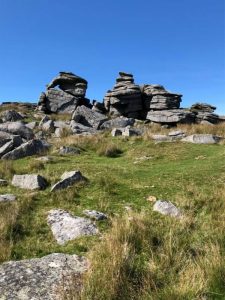 Rock stacks on a sunny day located at Dartmoor